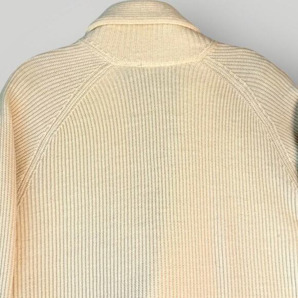 Claiborne Vintage 100% Wool Oversized Cardigan Sweater Shawl Women Size L Beige - Picture 6 of 12